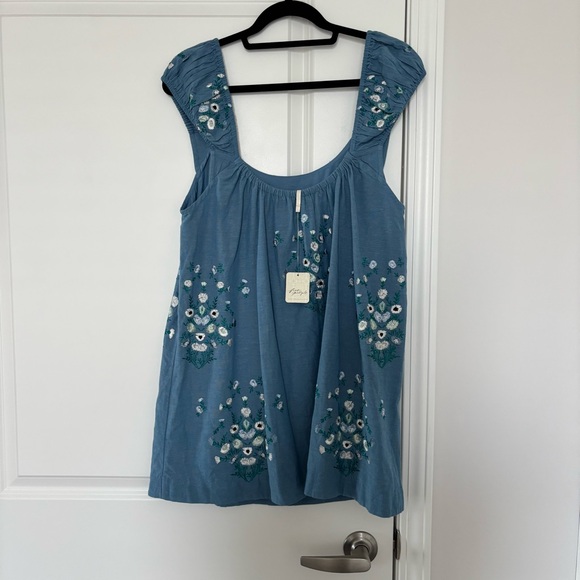 NWT Free People Embroidered Wildflower Mini Dress - Picture 4 of 8